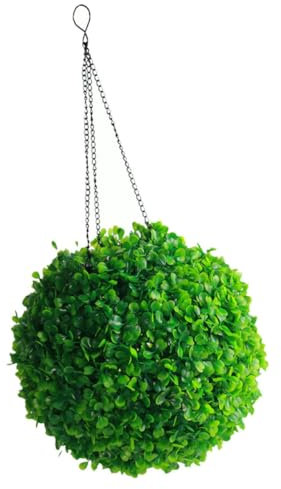 Alipis Solar Powered Hanging Topiary Ball Light Green Plastic Iron