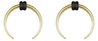 ZS 2 anelli per setto nasale, 2G, 4G, 6G, 8G, 10G, 14G, 16G, bufalo, dilatatori, per piercing al naso, orecchio, per donne e uomini, Acciaio inossidabile, Nessuna pietra preziosa