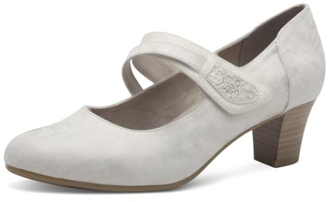 Jana Damen Pumps mit Riemen Mary Jane Vegan, pumps för kvinnor, beige guld, 38 EU, Beige Guld, 38 EU