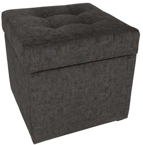 MG Design Polsterhocker 45 x 45 cm Braun mit Stauraum (ca. 50 L), robust und formstabil, bis 300 kg belastbar, komplett montiert und schnell zu reinigen – für Wohnzimmer, Flur und Schlafzimmer