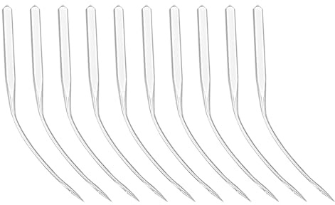 VGOL 10 Agujas Curvas para Máquina de Coser de Puntada Invisible LWx6T LWx2T 75/11 Aptas para Máquinas de Coser Domésticas Dobladillos Invisibles Portátiles Máquina de Coser de Puntada Invisible
