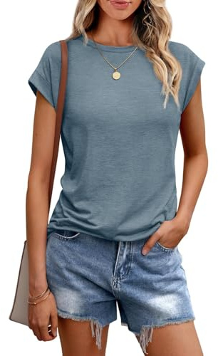 Cuptacc Top Femme Chic et Élégant Tee Shirt Femme Top Col Rond été Blouse