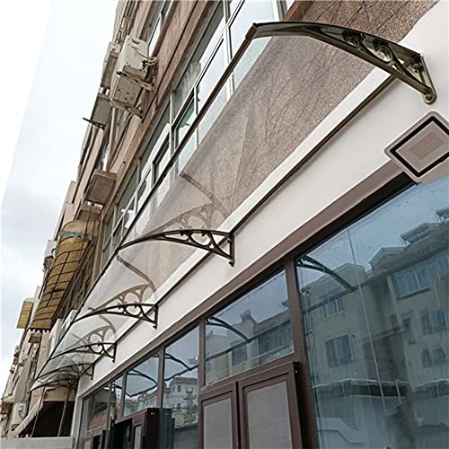 GAOXIONG Front Door Canopy Outdoor Awning, Rain Shelter For Back Door, Porch, Window, UV Rain Snow Protection Modern Design Polycarbonate Cover PeZCHect Decoration(Color : Clear, Size : 100x100cm) (C