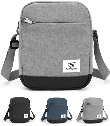 SKYSPER Small Anti Theft Sling Bag for Men Women, RFID Crossbody Bag Travel Purse Small Shoulder Bag for Work Business Sports
