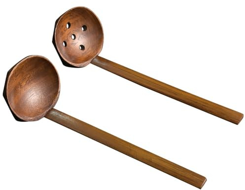 Cuillère en bois de couleur unie simple et durable - Résistante aux brûlures