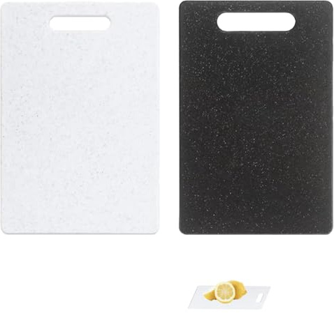 2 PCS Mini Chopping Board Set, Black Chopping Boards for Kitchen Cutting Board Set, Easy to Clean and Grip Cutting Suitable for Travel Picnicking Kitchen Tourism