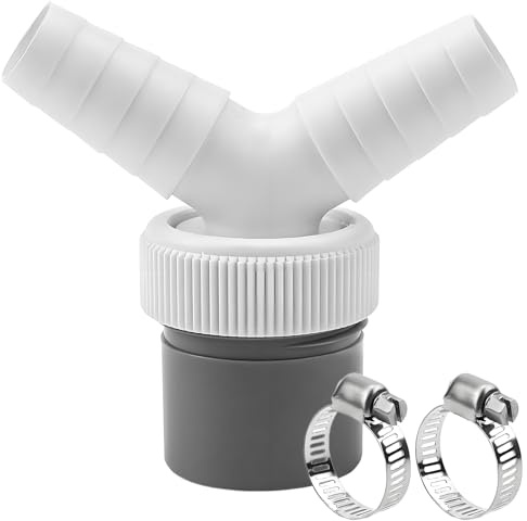 Adaptador de desagüe de lavavajillas y lavadora, adaptador en Y para manguera con entrada de 18 – 24 mm de diámetro y salida para tubo de 40 mm,