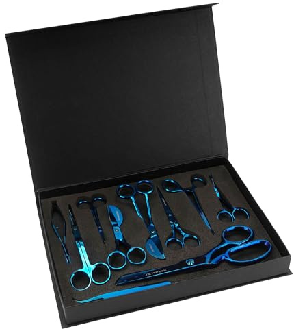 Semplix Scheren-Set (blau / 10-teilig/mit Geschenkbox)