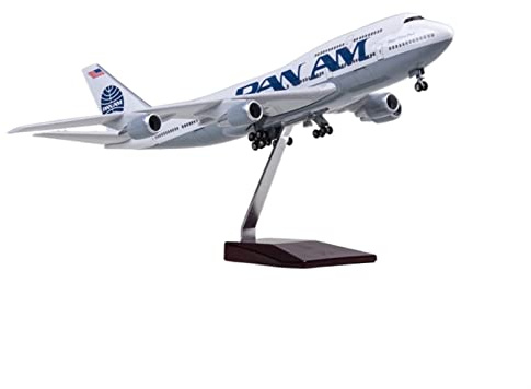 JIAYUNEU 1 150 Scale 47cm For 747 B747 Aircraft PAN AM Airline Model W Light And Wheel Diecast Resin Plane Planetoy Set