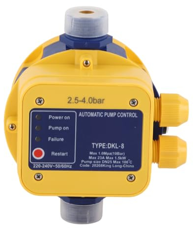 Einstellbarer Pumpendruckschalter für Wasserpumpe Elektrischer Druckschalter 2,5-4,0 bar ‑240 V für die Wasserdruckregelung des Haushalts