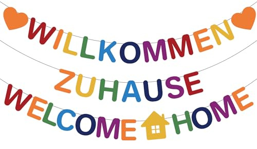 Willkommen Zuhause Deko Banner Set – 3 StüCk Farbe Welcome Home Herzlich Girlande Banner FüR Babyparty Zuhause Party Dekorationen Feier Familie RüCkkehr Familienfeiern