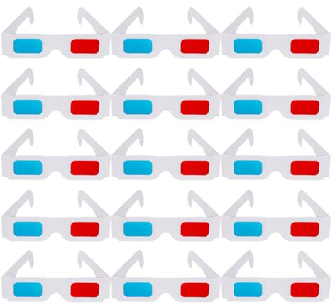 MUCKLILY Lot de 150 Lunettes 3D en Carton Jetables à Verres Rouges et Bleus Taille Légères et Confortables pour Films 3D Bandes Dessinées et Activités Scientifiques