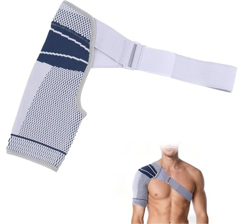 Schulterbandage Verstellbar, Schulterstütze, Linderung von Beschwerden nach dem Training, Stabilität für Schultern, schulterbandage für Herren und Frauen, passt links oder rechts Schulter, L/XL
