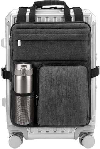 BS-VOG Über-Koffer-Organizer für Handgepäcktasche mit Getränkehalter | Packing Cubes für Koffer, verstellbare Gurte, Laptop-Fach Tasche, Handgepäck-Aufbewahrung für 20–28 Zoll Koffer