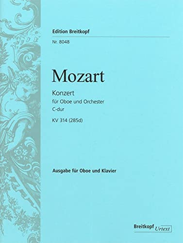 Oboenkonzert C-dur KV 314 (285d) Breitkopf Urtext - Ausgabe für Oboe,Klavier (EB 8048)