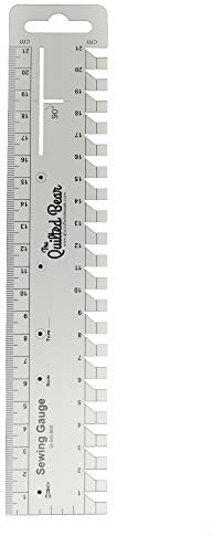The Quilted Bear Sewing Gauge - Premium Seam Gauge/Buttonhole Gauge with Angle & Compass Markings with Accurate Notches for Machine & Hand Sewing Tools