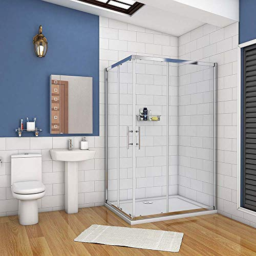AICA cabine de douche 76x70cm accaccès d'angle cabine de douche rectangle porte de douche coulissante hauteur:195cm