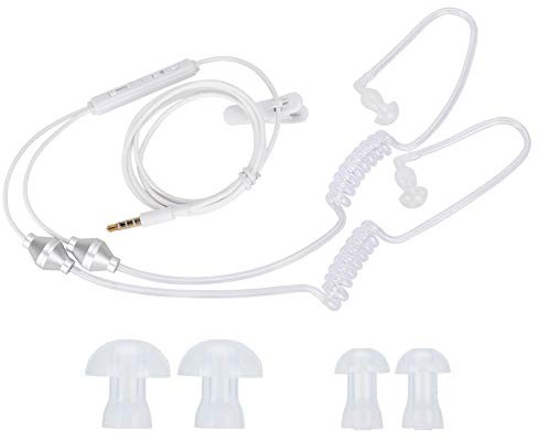 Sutinna Auricolari per Cuffie, Telefono Cellulare da 3,5 mm Doppio Auricolare a Spirale Auricolare antiradiazioni con Tubo Acustico per Aria