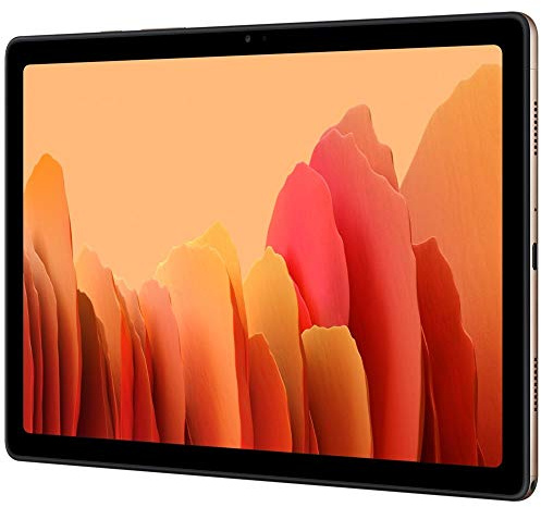 Samsung Galaxy Tab A7 10.4 (2020, WiFi + Cellular) 32GB 4G LTE Tablet & Phone (Makes Calls) GSM Unlocked, International Model w/US Charging Cube - SM-T505 (WiFi + Cellular, Gold) (Renewed)