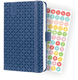 SIGEL J3100 Wochenkalender Jolie 2023 - ca. A6 - blau - Hardcover - Gummiband, Stiftschlaufe, Einstecktasche - 174 Seiten - FSC-zertifiziert - Terminplaner