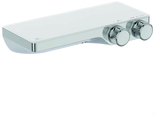 Ideal Standard A7329AA Ceratherm S200 Brausethermostat Aufputz, mit Glas-Ablage, Dusche Duscharmatur Duschthermostat, Chrom