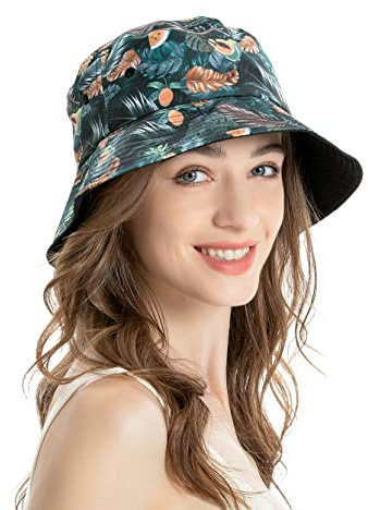 ZLYC Männer Frauen Sommer Fischerhüte Obst Hut, Ananas Papaya grün, One Size