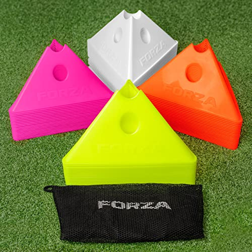 FORZA SuperCone Plots de Sport Triangulaires - Couleurs Vives | 20 Cônes + Sac de Transport
