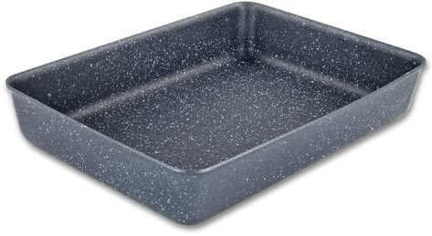 Scoville Expert Neverstick+ 35cm Roasting Tray, Non Stick Oven Roaster, Deep Baking Tray for Oven Roasting Meats & Vegetables, Dishwasher Safe, PFOA Free, Thick Gauge Aluminium, Grey