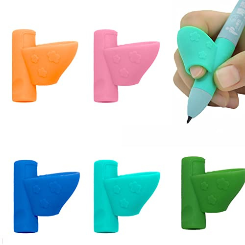 luoshaPUCY 5 Stücke Schreibhilfe für Stift Kinder (5 Farben)