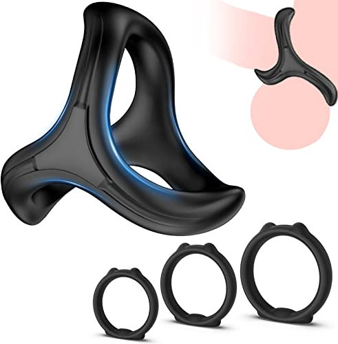 Acdolf® Penisring Set - Premium Dehnbarer Silikon Penisring für Sex Männer, Cockring Sexspielzeug für Paare zur Potenzsteigerung - schwarz