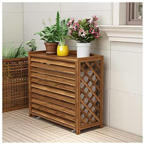 Estante Para Aire Acondicionado De Madera Cubre Aire Acondicionado Exterior Rejilla Anti-corrosión Cubierta Fundas De Aire Acondicionado Para Jardín, Pantalla De Privacidad Decorativa ( Size : L115xW5