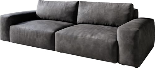 DELIFE Big-Couch Lanzo Lederimitat Vintage Anthrazit 230x95 cm
