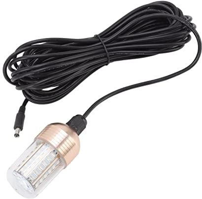 60 LED 30W Lámpara de Pesca Sumergible IP68 Luz de Pesca LED Impermeable Haz de 360 ​​​​grados Iluminación Subacuática Súper Brillante para Pesca Nocturna (Luz blanca)