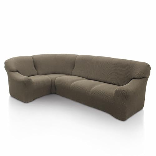 SOFASKINS super elastischer ecksofa überzug, waschbar, hochwertig, atmungsaktiv, bequem und langlebig, Sofa überzug, Einfach anzubringen, Maße (340-540 cm), Farbe Leinen