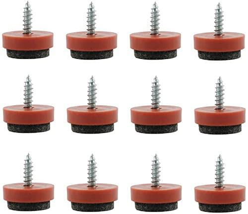 XYWHPGV Pack of 12 Screw Felt Gliders Furniture Pad Nails Screw-In Slider 16 mm / 5/8 Inch Diameter for Wooden Table Desk Leg Feet (A7E0C 2737A C82D5 27DC0 90F45 CCBF0