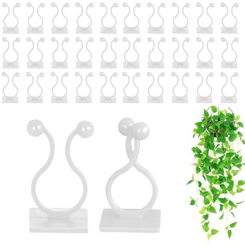 CPSYTE 130 Stück Weinführungsclip, Pflanzenclips, 2 Größen Pflanzenclips Wand Pflanzen Wandhalterung Pflanzenklammern Pflanzenclips für Kletterpflanzen Rankhilfe Kabelorganisator, Weiß