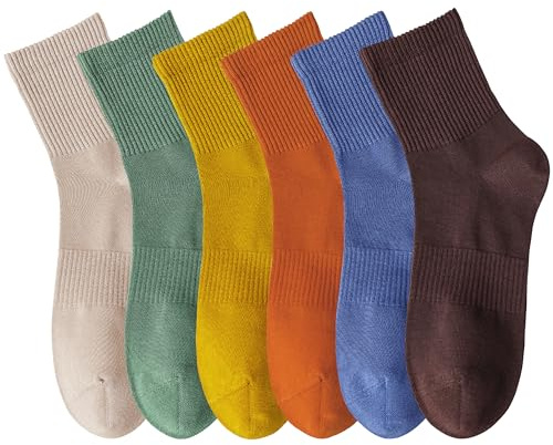MAGIARTE Herren Sport Baumwoll Viertel Crew Socken, Feuchtigkeitsregulierend, Geruchskontrolle, Laufen Radfahren Mehrsport Socken für Männer 6Paar