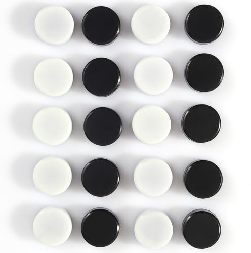 PYJLBX Lot de 20 aimants de réfrigérateur – Petits aimants puissants pour tableau blanc, mini aimants ronds décoratifs pour bureau, cuisine, école, salle de classe, casier, travaux manuels (noir +