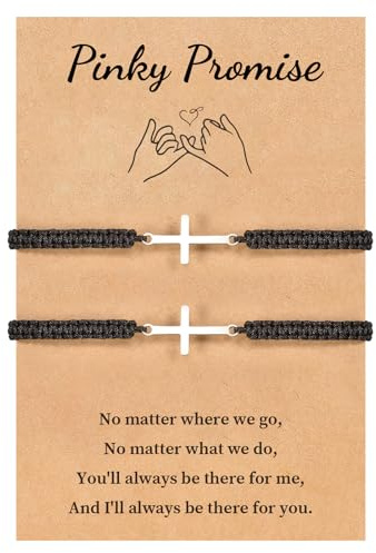 VU100 Partner Armbänd Pärchen Armband Geschenk für Paar Armbänd | Freundschafts Armband Valentinstag Weihnachten Geburtstag Geschenk für Freund Freundin Ehemann Frau Familie Freunde (Schwarz）