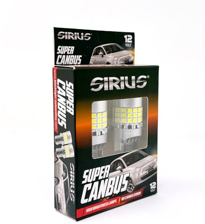Sirius - Lampes LED 21/5 W, lampes de service, compatible 100 % sur toutes les voitures/motos, Super Can-bus W21/5 W 12 V, lot de 1 paire, 6000 K blanc - avec ces lampes juste voyant avaria