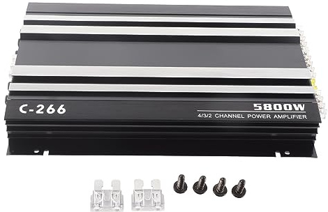 Caisson de Basses Audio Stéréo Portable, 5800 W 12 V Amplificateur de Voiture Haute Puissance Hi Fi Audio Portable Stéréo Caisson de Basses Amplificateur de Voiture Amplificateur