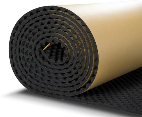 JCPSH Pyramidenschaumstoff Selbstklebend Noppenschaumstoff 15mm Dick Geräuschdämmung Matte Geeignet Für Wände Und Türen Im Büro Studio Zuhause(Size:1 * 10m,Color:Schwarz)