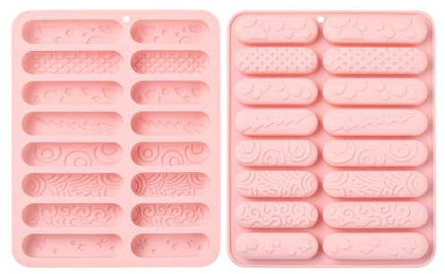 UR URLIFEHALL 2 Pcs Chocolate Bar Moulds Long Strips Finger Shape Silicone Moulds for Biscuit Candy Jelly Ice Cube Cake Decor Pet Treats