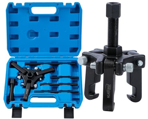 KATSU Tools 6-Piece Harmonic Balancer Damper Pulley Remover Extractor Kit, 3 Jaw Puller, for Cars, SUVs, Vans, Pickup Trucks 449833