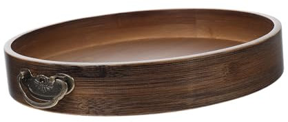 Alipis Retro Serving Tray Handles Decorative Storage Tray Serveware Home Supplies Round