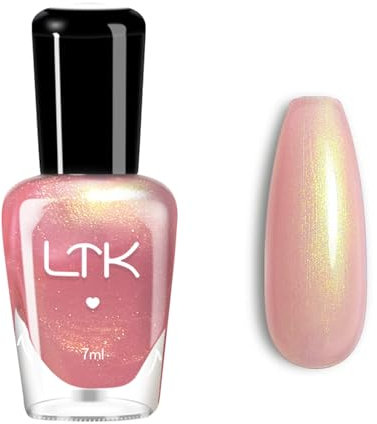 Pearl Nail Polish - Pearlescent Pink Nail Polish - Mermaid Shell Light Pink Nail Varnish- Quick Dry Reflective Shimmer Nail Art Polish For Women Girls - No Need Baking