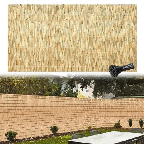 LRHELPBNR Valla De Caña Natural Pantalla De Caña For Jardín Valla De Caña Natural Cortina De Caña para Patio Al Aire Libre Valla Pantalla De Caña Natural Decorativa(0.61x5m/2x16.4ft)