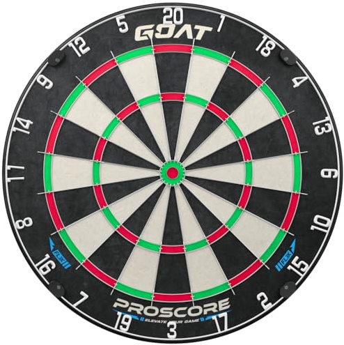 GOAT – Proscore Dartscheibe, Sisal, selbstheilend, minimale Abpraller | Sportliche Nummerierung, Für Einsteiger Konzipiert, Dünne Round-Wire-Verdrahtung, Rotorsystem-Montage