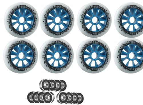 8er Pack Inline Skate Rollen Rollschuh Skating Räder Inline Rollen für Outdoor 90 mm 100 mm 110 mm Ersatz mit ABEC 9 Kugellagern Härte 85A erhöhte Geschwindigkeit