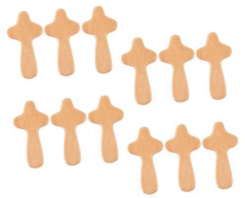 Hemobllo 12piezas Minicruz De Madera Para Oración Cruz De Mano Miniatura Adornos De Cruz De Madera Manualidades Cruces Decoración Cruces Religiosas